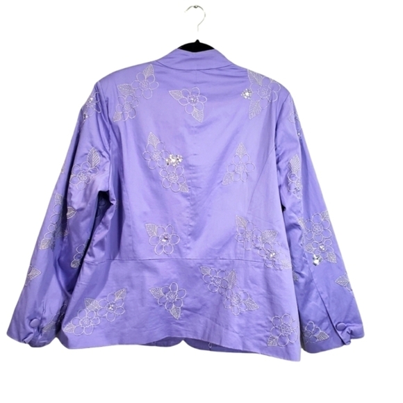 Trenz By Thereza Renz Padded Shoulders Embroidered Blazer / Jacket size 2X - Picture 2 of 13